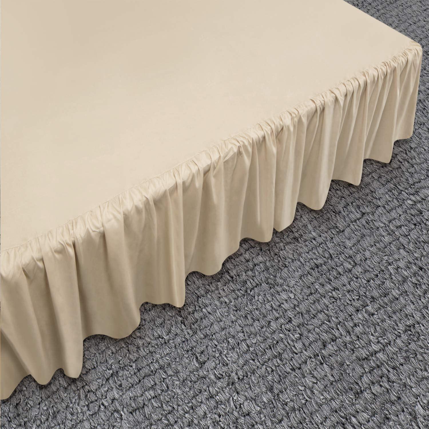 imageUtopia Bedding Bed Ruffle  Easy Fit with 16 Inch Tailored Drop  Hotel Quality Shrinkage and Fade Resistant King Beige