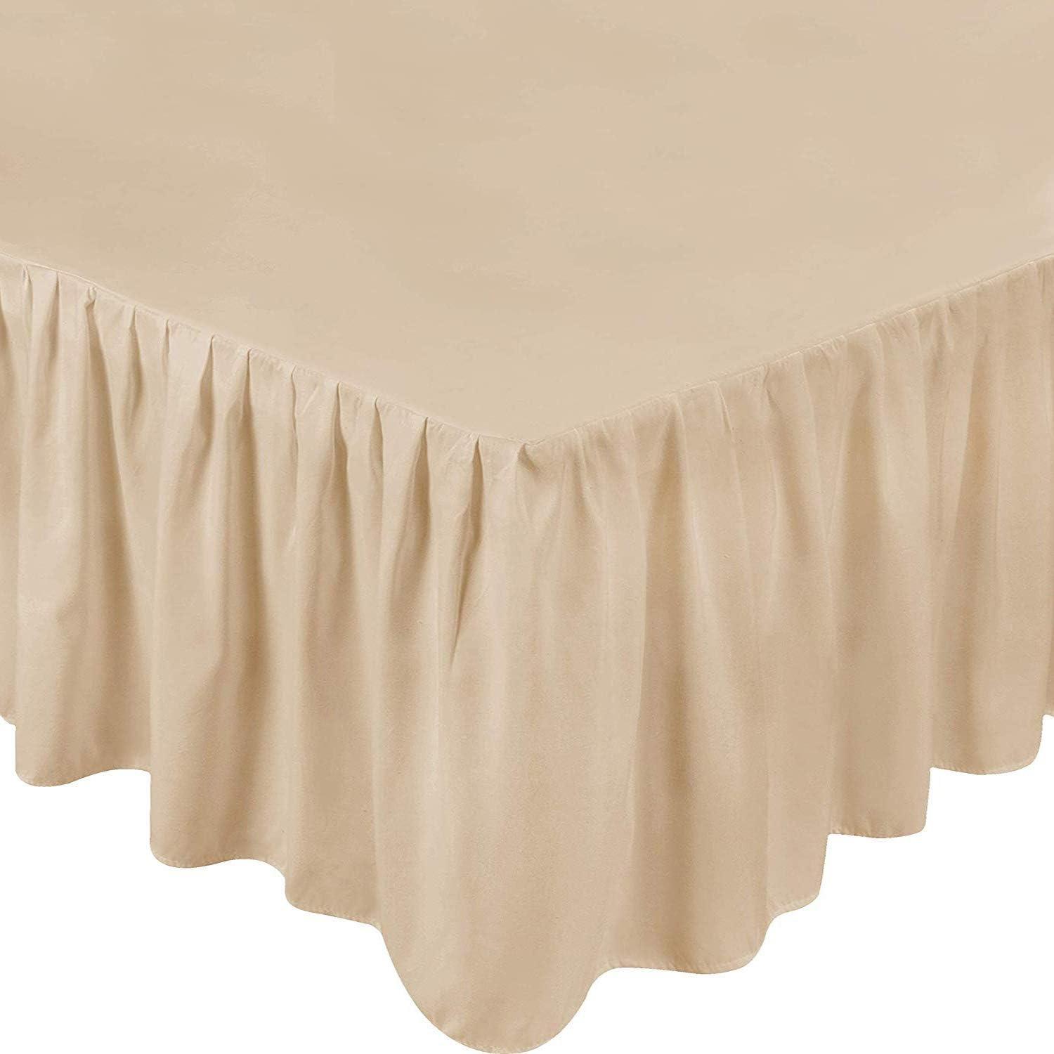 imageUtopia Bedding Bed Ruffle  Easy Fit with 16 Inch Tailored Drop  Hotel Quality Shrinkage and Fade Resistant King Beige
