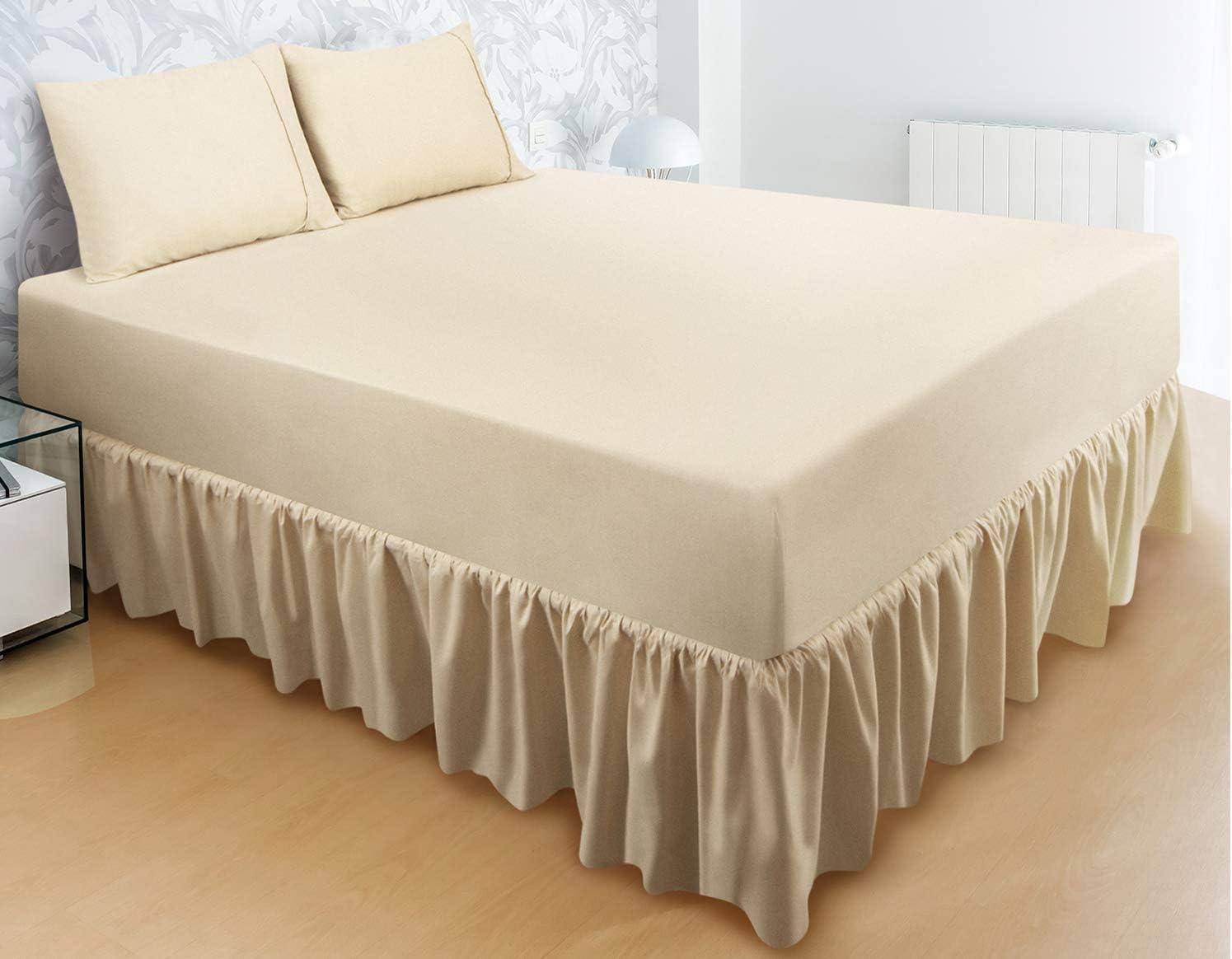 imageUtopia Bedding Bed Ruffle  Easy Fit with 16 Inch Tailored Drop  Hotel Quality Shrinkage and Fade Resistant King Beige
