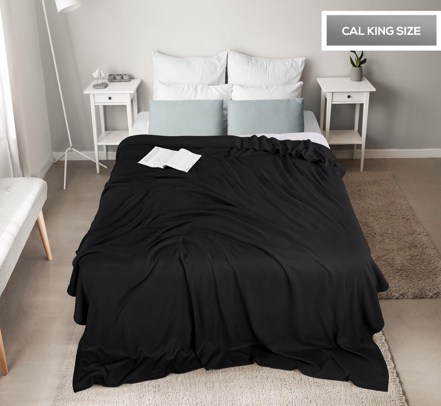 imageUtopia Bedding Knit Blanket Queen Size 90x90 Inches Grey Soft Lightweight Jersey Breathable Sweatshirt Blanket for BedCouch ampamp SofaBlack