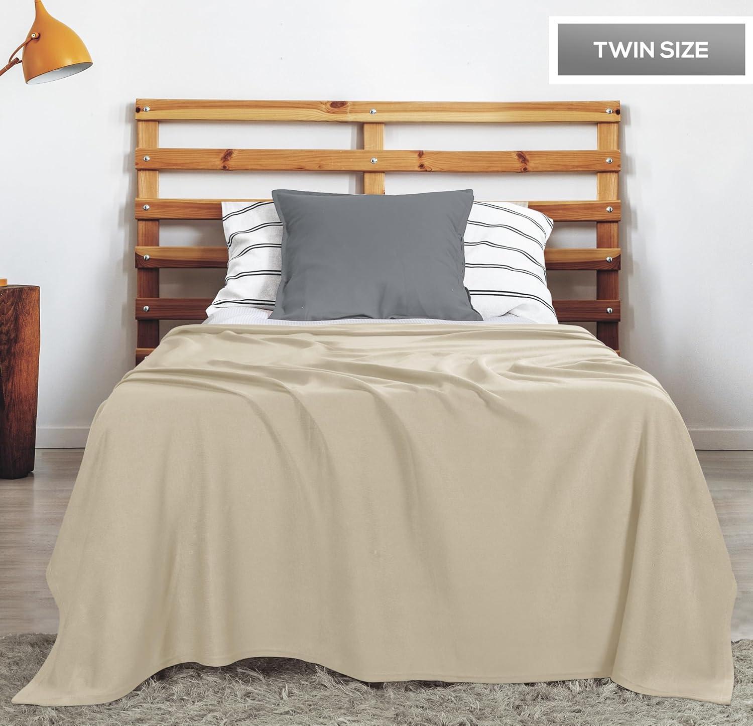 imageUtopia Bedding Knit Blanket Queen Size 90x90 Inches Grey Soft Lightweight Jersey Breathable Sweatshirt Blanket for BedCouch ampamp SofaCamel
