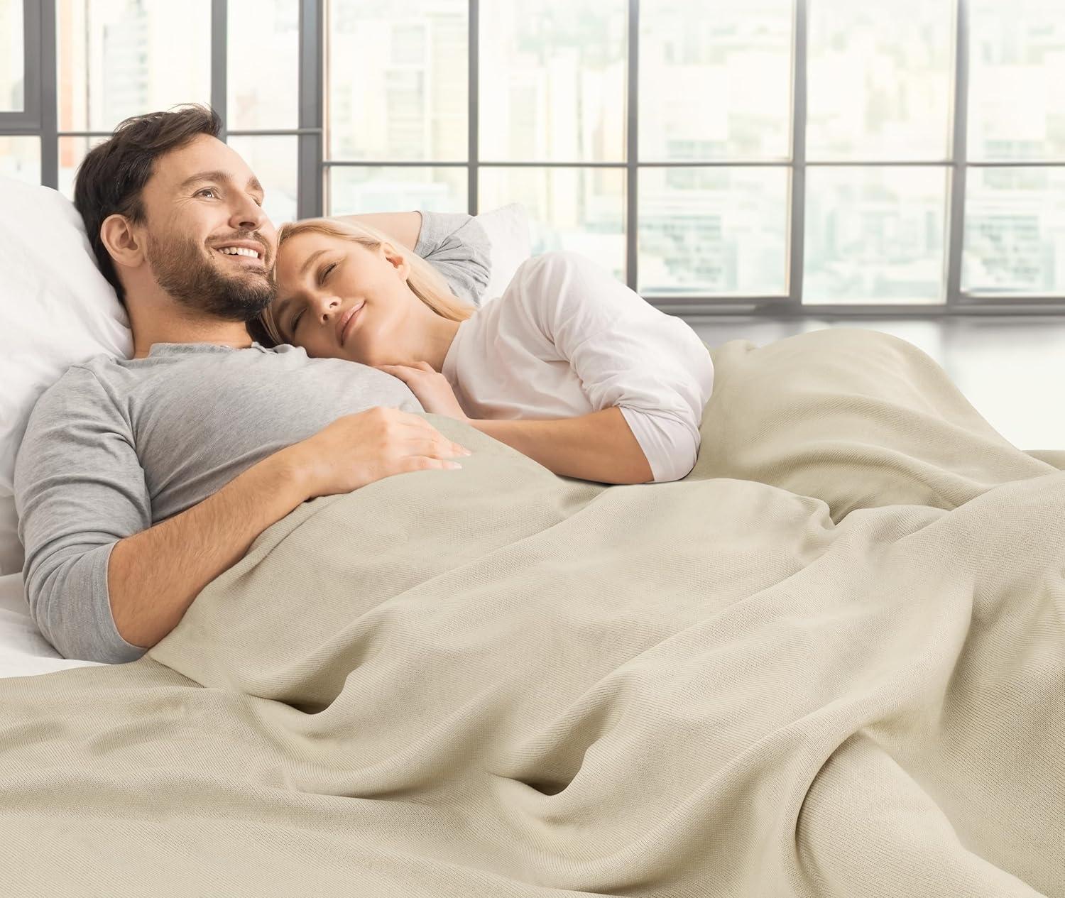 imageUtopia Bedding Knit Blanket Queen Size 90x90 Inches Grey Soft Lightweight Jersey Breathable Sweatshirt Blanket for BedCouch ampamp SofaCamel