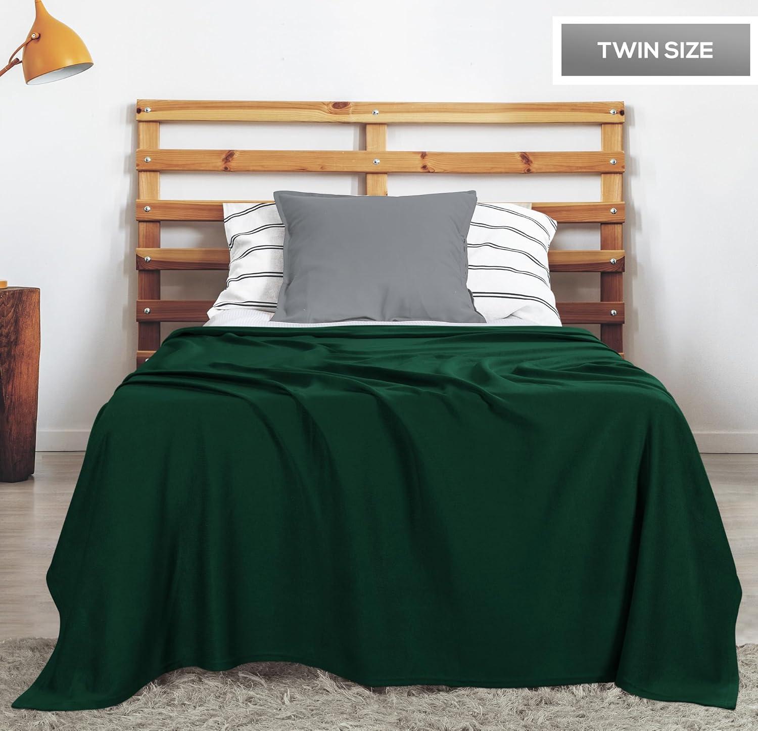 imageUtopia Bedding Knit Blanket Queen Size 90x90 Inches Grey Soft Lightweight Jersey Breathable Sweatshirt Blanket for BedCouch ampamp SofaForest Green