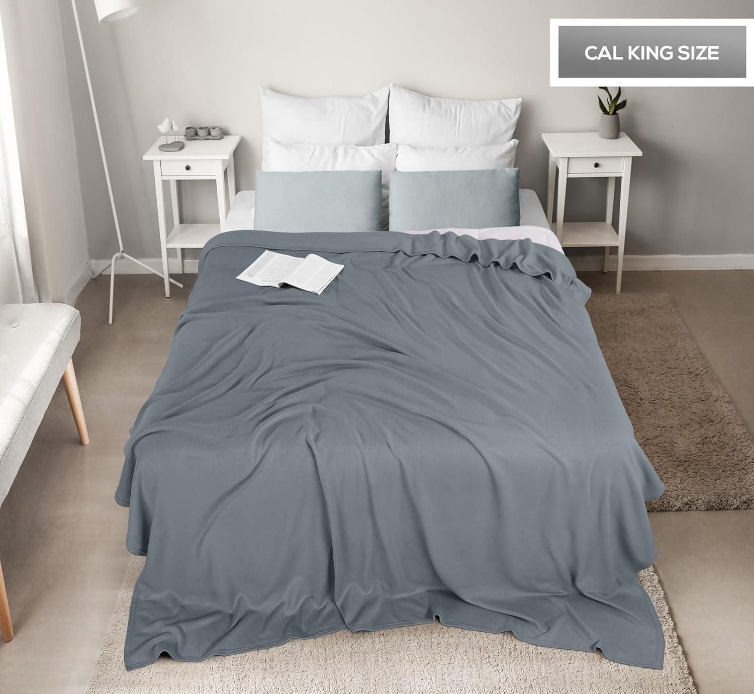 imageUtopia Bedding Knit Blanket Queen Size 90x90 Inches Grey Soft Lightweight Jersey Breathable Sweatshirt Blanket for BedCouch ampamp SofaGrey