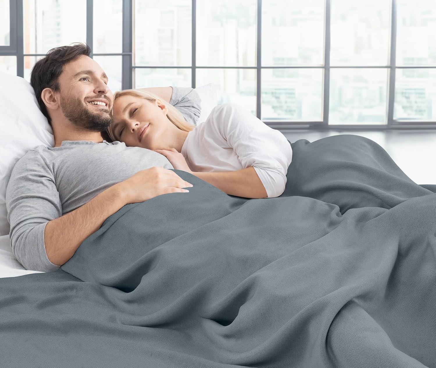 imageUtopia Bedding Knit Blanket Queen Size 90x90 Inches Grey Soft Lightweight Jersey Breathable Sweatshirt Blanket for BedCouch ampamp SofaGrey