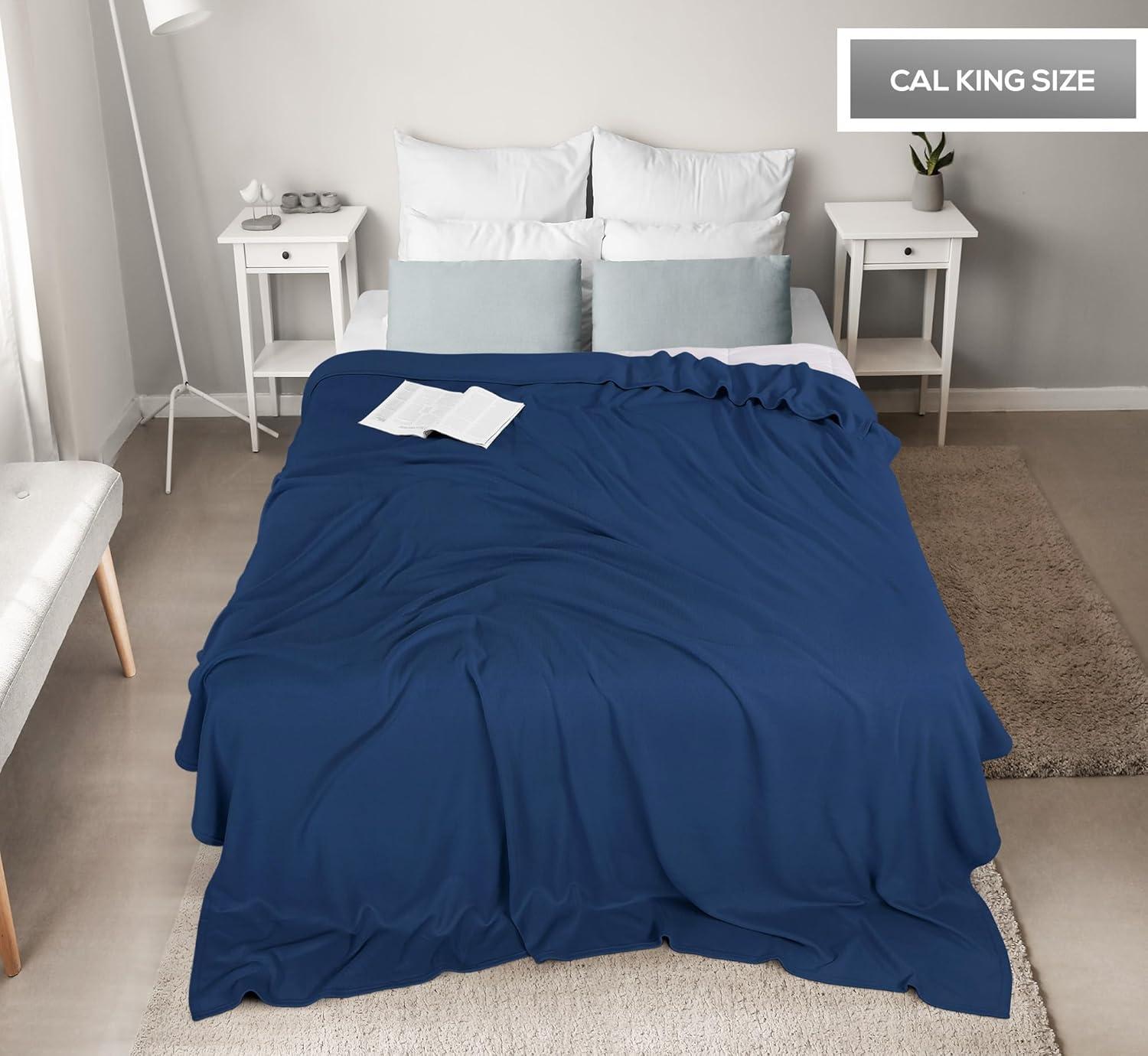 imageUtopia Bedding Knit Blanket Queen Size 90x90 Inches Grey Soft Lightweight Jersey Breathable Sweatshirt Blanket for BedCouch ampamp SofaNavy