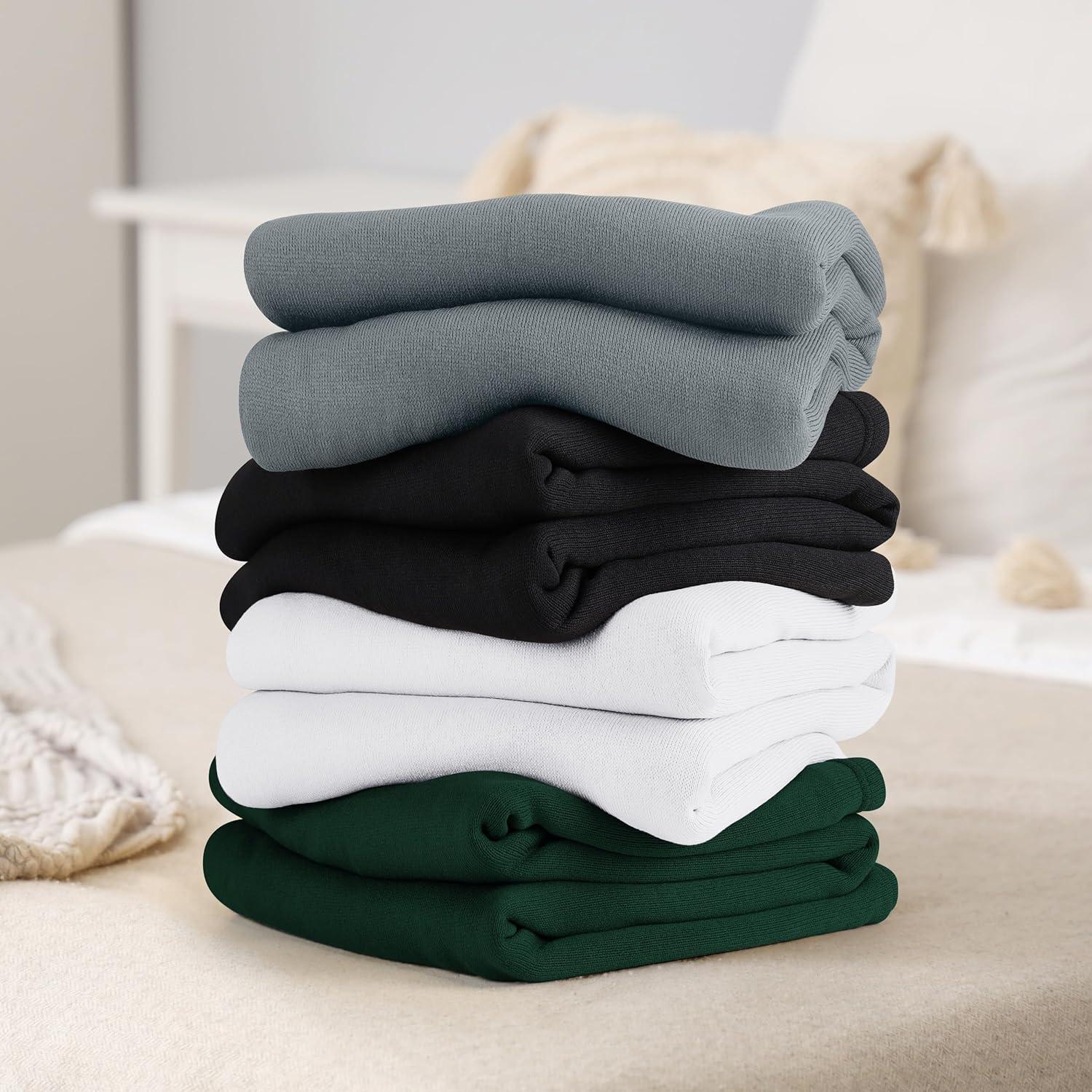 imageUtopia Bedding Knit Blanket Queen Size 90x90 Inches Grey Soft Lightweight Jersey Breathable Sweatshirt Blanket for BedCouch ampamp SofaWhite
