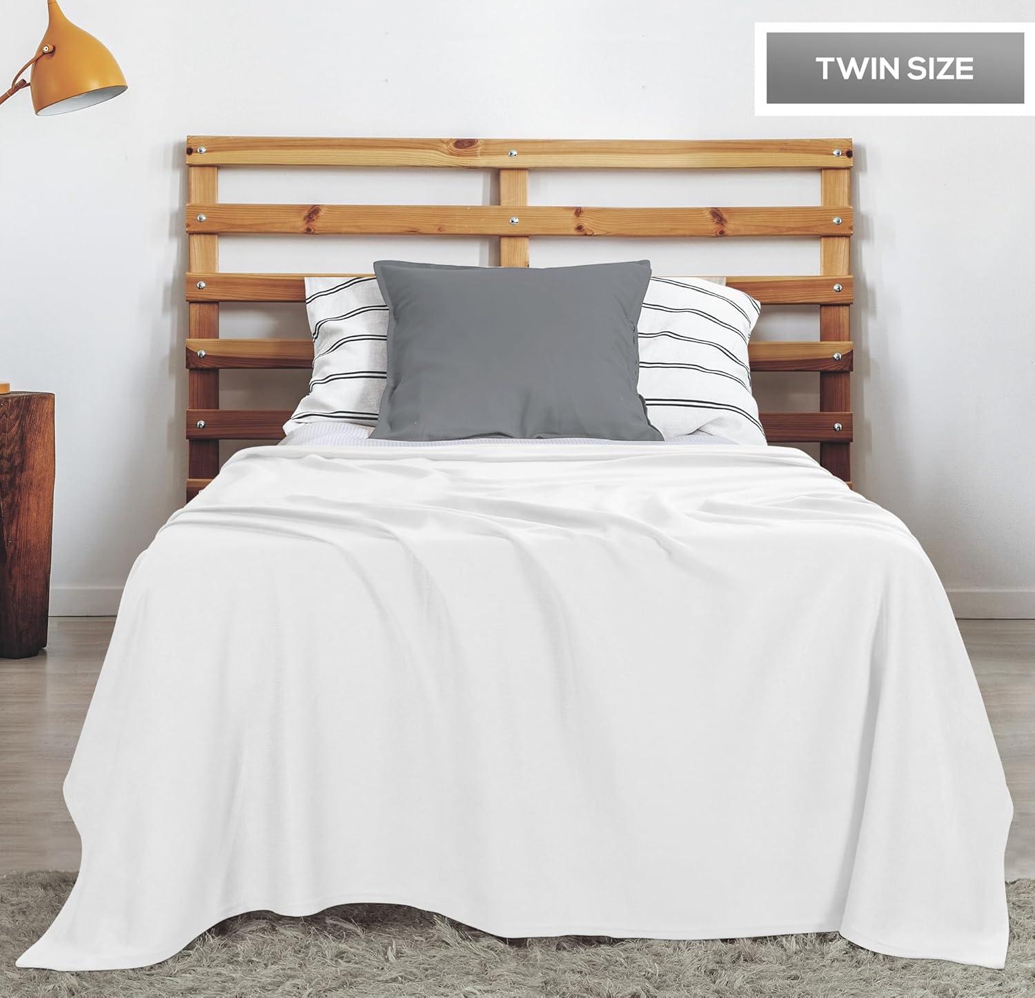imageUtopia Bedding Knit Blanket Queen Size 90x90 Inches Grey Soft Lightweight Jersey Breathable Sweatshirt Blanket for BedCouch ampamp SofaWhite