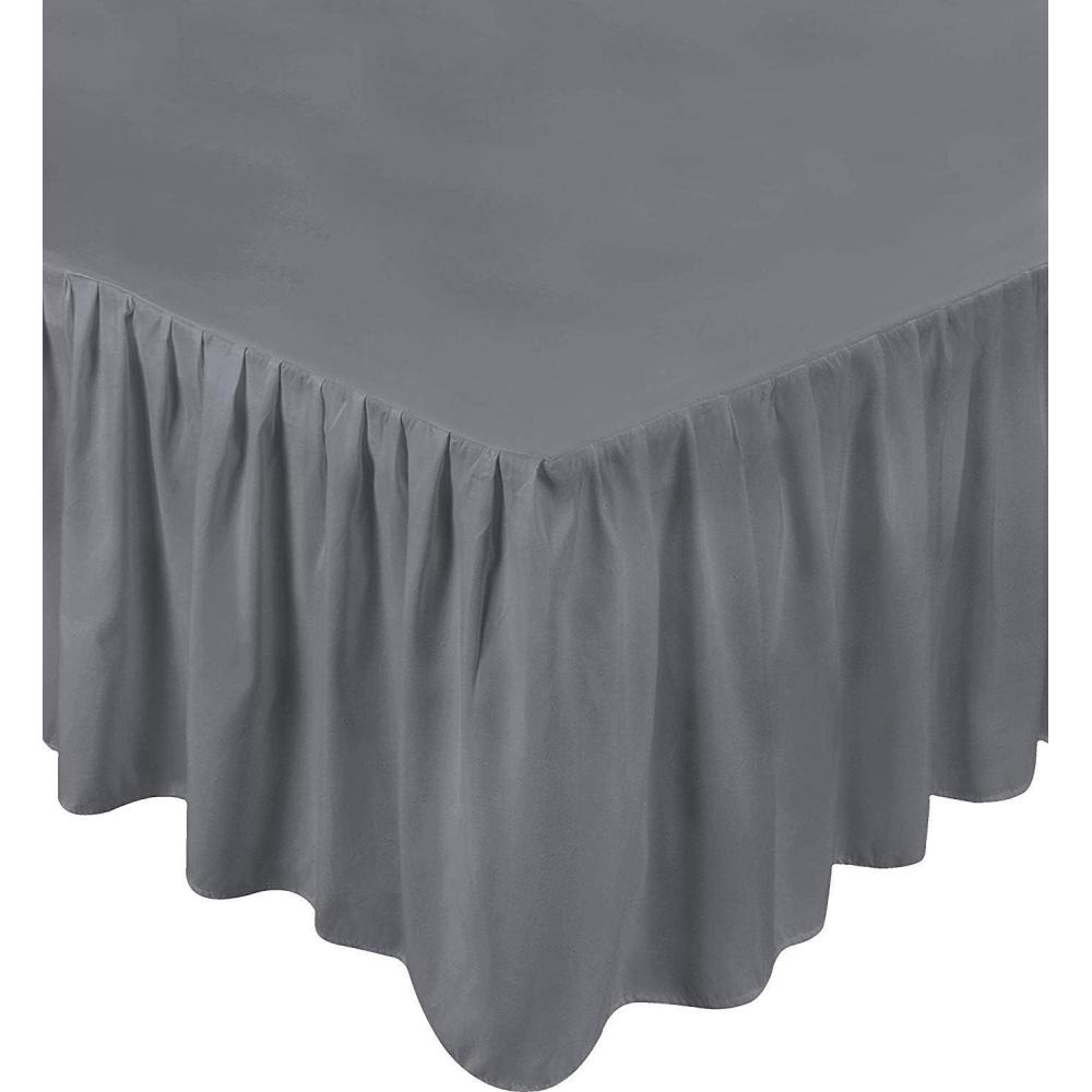 imageUtopia Bedding Bed Ruffle  Dust Ruffle  Easy Fit with 15 Inch Tailored Drop  Hotel Quality Shrinkage and Fade Resistant Twin Grey