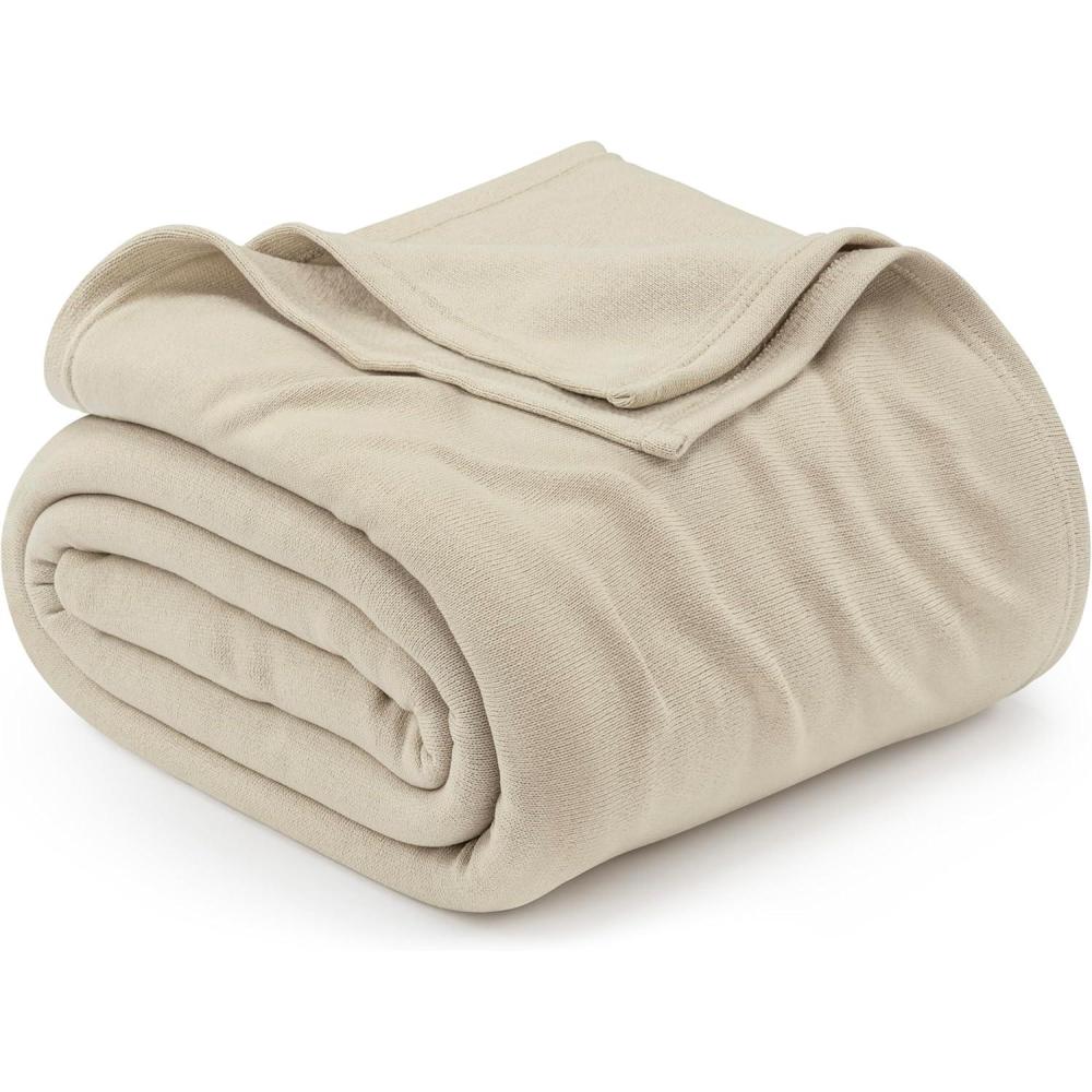 imageUtopia Bedding Knit Blanket Queen Size 90x90 Inches Grey Soft Lightweight Jersey Breathable Sweatshirt Blanket for BedCouch ampamp SofaCamel