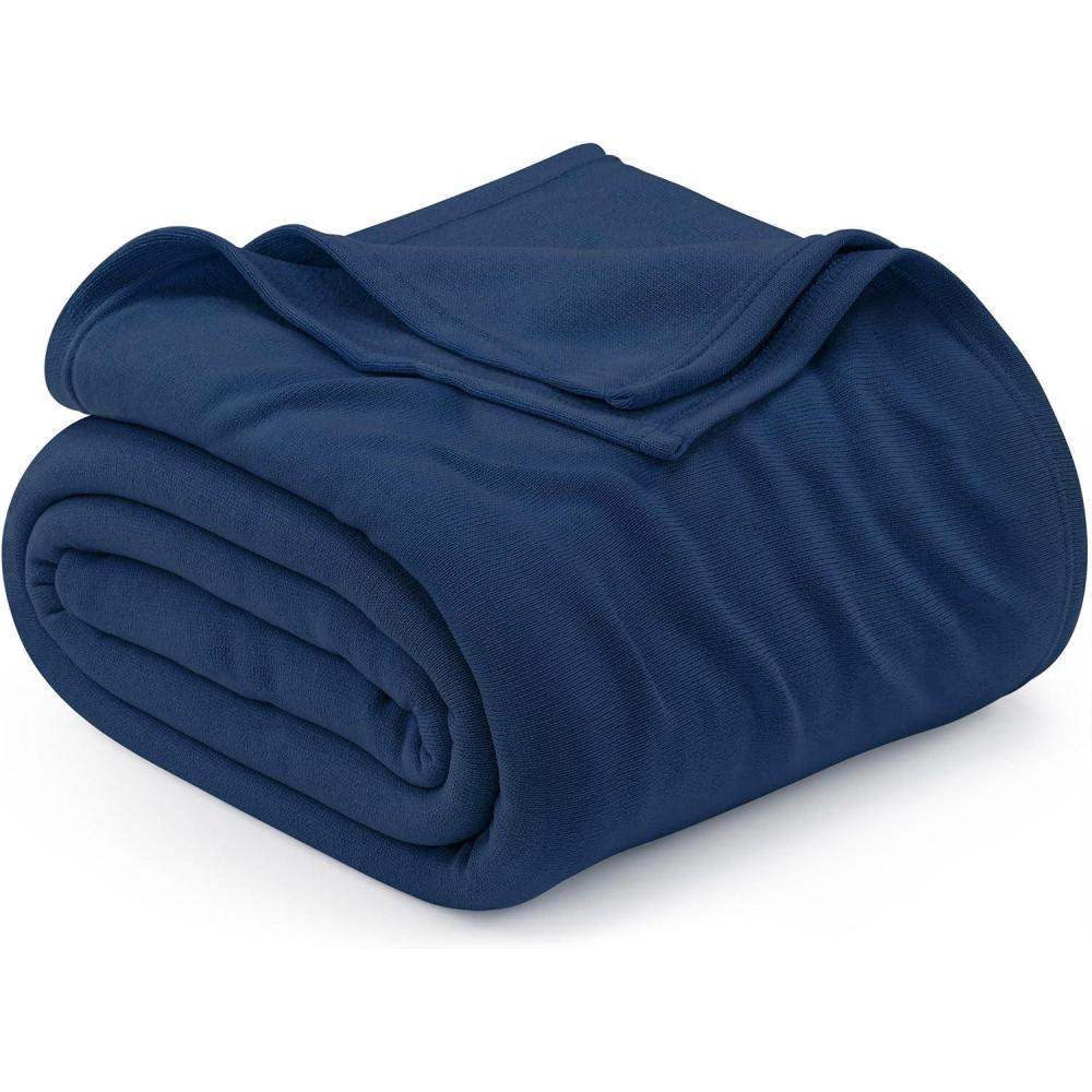 imageUtopia Bedding Knit Blanket Queen Size 90x90 Inches Grey Soft Lightweight Jersey Breathable Sweatshirt Blanket for BedCouch ampamp SofaNavy