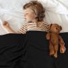 imageUtopia Bedding Knit Blanket Queen Size 90x90 Inches Grey Soft Lightweight Jersey Breathable Sweatshirt Blanket for BedCouch ampamp SofaBlack