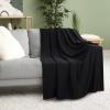 imageUtopia Bedding Knit Blanket Queen Size 90x90 Inches Grey Soft Lightweight Jersey Breathable Sweatshirt Blanket for BedCouch ampamp SofaBlack