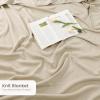 imageUtopia Bedding Knit Blanket Queen Size 90x90 Inches Grey Soft Lightweight Jersey Breathable Sweatshirt Blanket for BedCouch ampamp SofaCamel