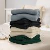 imageUtopia Bedding Knit Blanket Queen Size 90x90 Inches Grey Soft Lightweight Jersey Breathable Sweatshirt Blanket for BedCouch ampamp SofaForest Green