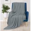 imageUtopia Bedding Knit Blanket Queen Size 90x90 Inches Grey Soft Lightweight Jersey Breathable Sweatshirt Blanket for BedCouch ampamp SofaGrey