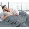 imageUtopia Bedding Knit Blanket Queen Size 90x90 Inches Grey Soft Lightweight Jersey Breathable Sweatshirt Blanket for BedCouch ampamp SofaGrey