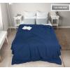 imageUtopia Bedding Knit Blanket Queen Size 90x90 Inches Grey Soft Lightweight Jersey Breathable Sweatshirt Blanket for BedCouch ampamp SofaNavy