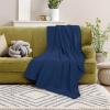 imageUtopia Bedding Knit Blanket Queen Size 90x90 Inches Grey Soft Lightweight Jersey Breathable Sweatshirt Blanket for BedCouch ampamp SofaNavy