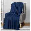 imageUtopia Bedding Knit Blanket Queen Size 90x90 Inches Grey Soft Lightweight Jersey Breathable Sweatshirt Blanket for BedCouch ampamp SofaNavy