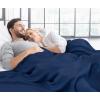 imageUtopia Bedding Knit Blanket Queen Size 90x90 Inches Grey Soft Lightweight Jersey Breathable Sweatshirt Blanket for BedCouch ampamp SofaNavy