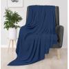 imageUtopia Bedding Knit Blanket Queen Size 90x90 Inches Grey Soft Lightweight Jersey Breathable Sweatshirt Blanket for BedCouch ampamp SofaNavy