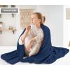imageUtopia Bedding Knit Blanket Queen Size 90x90 Inches Grey Soft Lightweight Jersey Breathable Sweatshirt Blanket for BedCouch ampamp SofaNavy