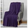 imageUtopia Bedding Knit Blanket Queen Size 90x90 Inches Grey Soft Lightweight Jersey Breathable Sweatshirt Blanket for BedCouch ampamp SofaPurple