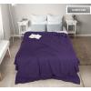 imageUtopia Bedding Knit Blanket Queen Size 90x90 Inches Grey Soft Lightweight Jersey Breathable Sweatshirt Blanket for BedCouch ampamp SofaPurple