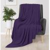imageUtopia Bedding Knit Blanket Queen Size 90x90 Inches Grey Soft Lightweight Jersey Breathable Sweatshirt Blanket for BedCouch ampamp SofaPurple