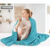 imageUtopia Bedding Knit Blanket Queen Size 90x90 Inches Grey Soft Lightweight Jersey Breathable Sweatshirt Blanket for BedCouch ampamp SofaTurquoise