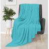imageUtopia Bedding Knit Blanket Queen Size 90x90 Inches Grey Soft Lightweight Jersey Breathable Sweatshirt Blanket for BedCouch ampamp SofaTurquoise