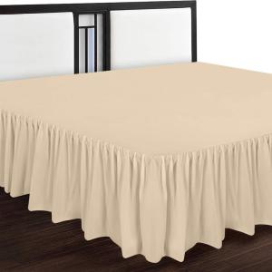 imageUtopia Bedding Bed Ruffle  Easy Fit with 16 Inch Tailored Drop  Hotel Quality Shrinkage and Fade Resistant King Beige