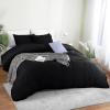 imageUtopia Bedding Duvet Cover Set with Pillowcases  3 Pieces Bedding Duvet Cover with Zipper Closure  1 Duvet Cover with 2 Pillowcases  Soft Brushed MicrofiberFull BlackBlack
