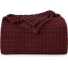 imageUtopia Bedding White 100 Cotton Waffle Blanket 300 GSM King  90x108 Inch Soft Lightweight Breathable Bed Blanket for All SeasonBurgundy