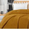 imageUtopia Bedding White 100 Cotton Waffle Blanket 300 GSM King  90x108 Inch Soft Lightweight Breathable Bed Blanket for All SeasonMustard