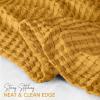 imageUtopia Bedding White 100 Cotton Waffle Blanket 300 GSM King  90x108 Inch Soft Lightweight Breathable Bed Blanket for All SeasonMustard