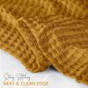 imageUtopia Bedding White 100 Cotton Waffle Blanket 300 GSM King  90x108 Inch Soft Lightweight Breathable Bed Blanket for All SeasonMustard