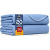 imageUtopia Bedding Waterproof Incontinence Bed Pads 34 x 52 Inches Pack of 20 Blue Washable and Reusable Underpads for Adults Elderly and Pets Absorbent Protective Pads