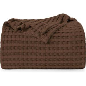 imageUtopia Bedding White 100 Cotton Waffle Blanket 300 GSM King  90x108 Inch Soft Lightweight Breathable Bed Blanket for All SeasonBrown