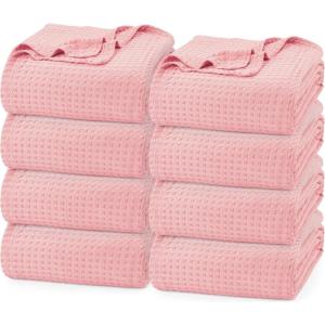 imageUtopia Bedding White 100 Cotton Waffle Blanket 300 GSM King  90x108 Inch Soft Lightweight Breathable Bed Blanket for All SeasonDusky Pink