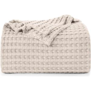 imageUtopia Bedding White 100 Cotton Waffle Blanket 300 GSM King  90x108 Inch Soft Lightweight Breathable Bed Blanket for All SeasonKhaki