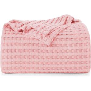 imageUtopia Bedding White 100 Cotton Waffle Blanket 300 GSM King  90x108 Inch Soft Lightweight Breathable Bed Blanket for All SeasonPink