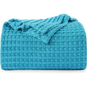 imageUtopia Bedding White 100 Cotton Waffle Blanket 300 GSM King  90x108 Inch Soft Lightweight Breathable Bed Blanket for All SeasonTeal