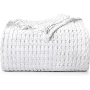 imageUtopia Bedding White 100 Cotton Waffle Blanket 300 GSM King  90x108 Inch Soft Lightweight Breathable Bed Blanket for All SeasonWhite