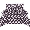 imageUtopia Bedding Printed Comforter Set with 2 Pillow Shams  Luxurious Brushed Microfiber  Down Alternative Comforter  Soft and Comfortable Bulk Pack of 4 KingCal King Plum