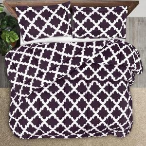 imageUtopia Bedding Printed Comforter Set with 2 Pillow Shams  Luxurious Brushed Microfiber  Down Alternative Comforter  Soft and Comfortable Bulk Pack of 4 KingCal King Plum