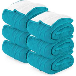 imageUtopia Bedding Sherpa Bed Blanket King Size Turquoise 480GSM 90x102 Inches Soft Reversible Blanket Bulk Pack of 6