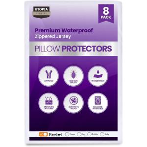 imageUtopia Bedding Waterproof Zippered Pillow Protectors Queen Size 20x28 Inches White 6Pack Premium Hotel Quality Pillowcase Covers Machine Washable Pillow Encasements8