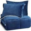 imageUtopia Bedding Micromink Sherpa Fleece Queen Comforter Set with 2 Pillow Shams Plush and Warm Bedding Comforter Sets Down Alternative Comforter Ultra Soft and Cozy Comforter Set Queen NavyNavy